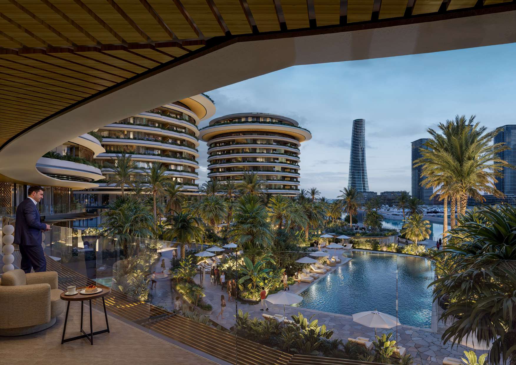 Balcony with Pool View